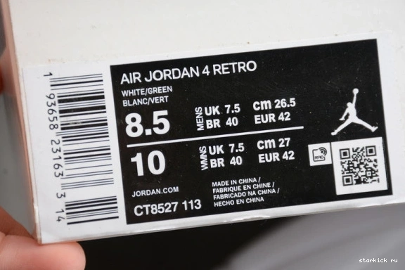 CT8527-113 Air  4 Retro Green Jordan Metallic CT8527-113 0225